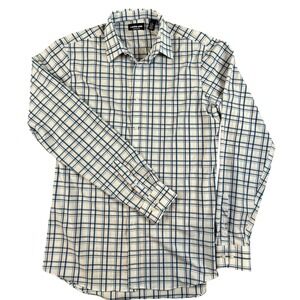Lands End Mens Regular Fit Blue Plaid Long Sleeve Button Down 15-15 1/2‎ - 36/37